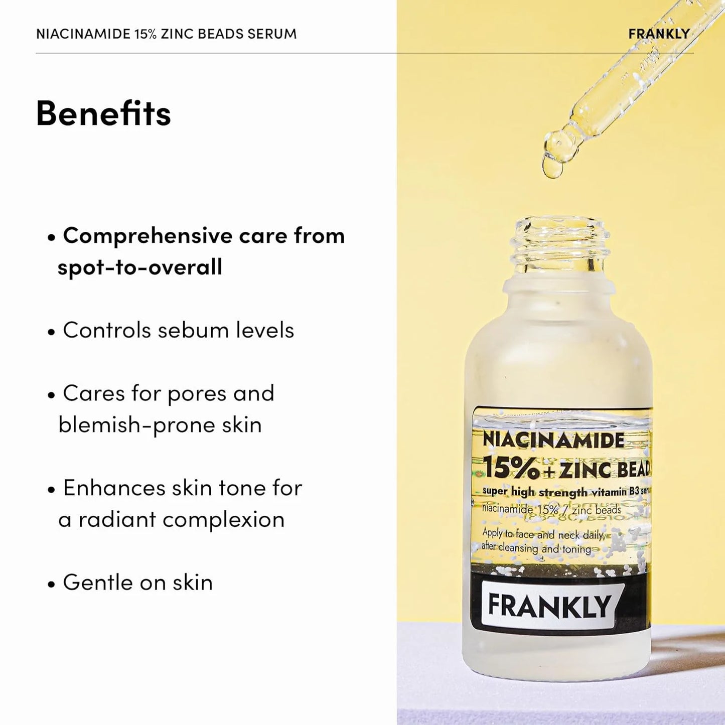 FRANKLY Niacinamide 15% + Zinc Beads Serum 30ml