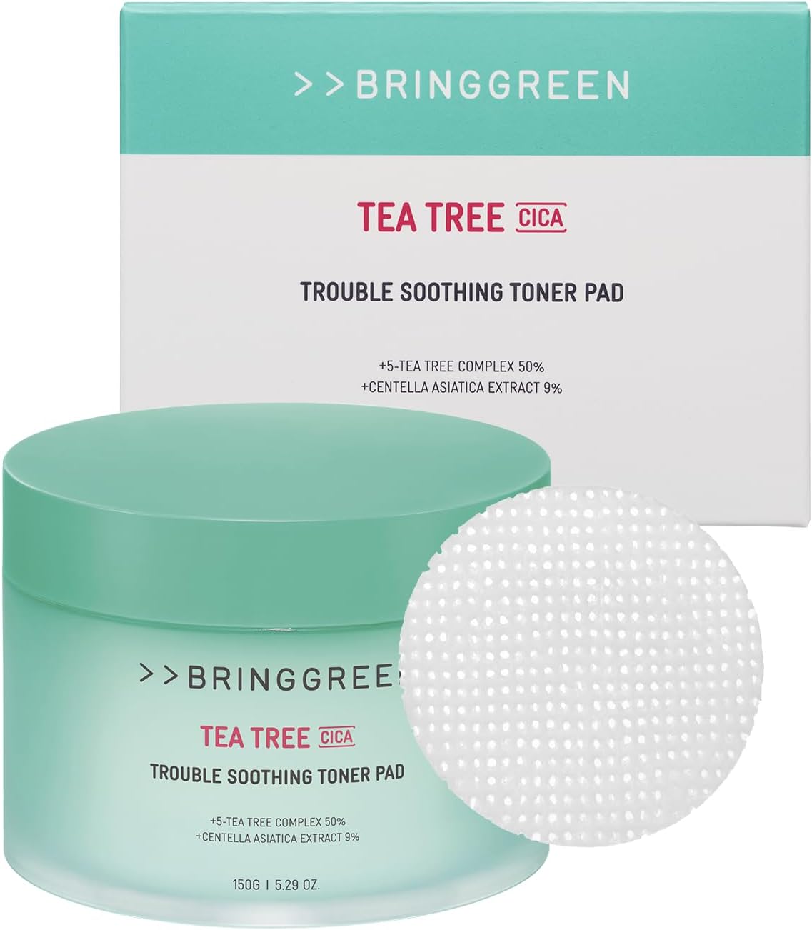 Bring Green Tea Tree Cica Trouble Soothing Toner Pad
